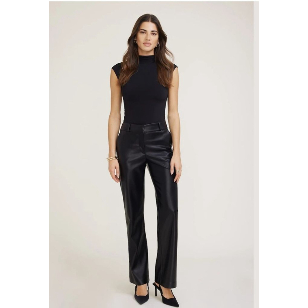 Ricki's Black Faux Leather Straight Leg Pants Size 14